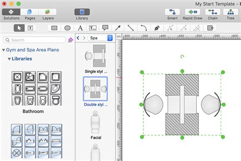 Add furniture to design interior of your home. Creating a SPA floor plan | ConceptDraw HelpDesk