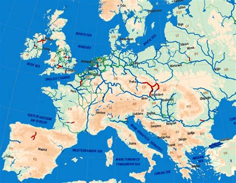 Floder I Europa Karta Karta över Floder I Europa Europa Karta