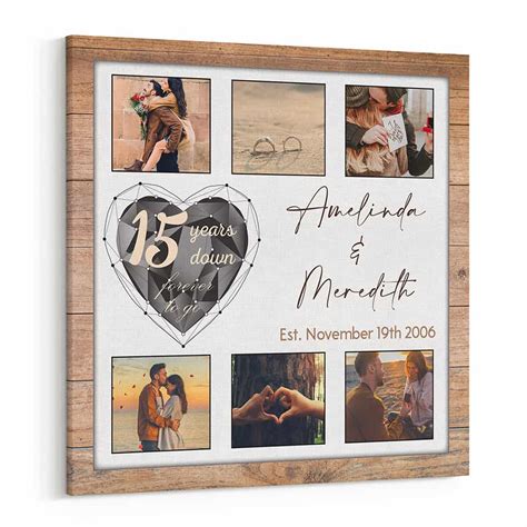 15 Years Down Forever To Go Anniversary Custom Canvas Print 365canvas