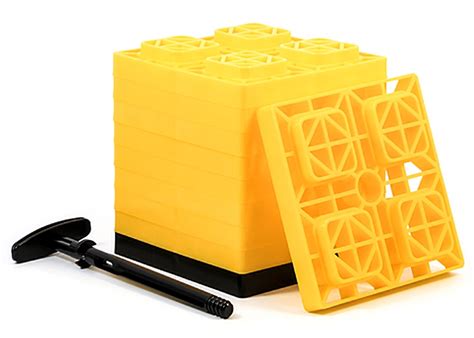 The camco rv leveling blocks provide convenience when it comes to using motorhome leveling blocks at any given terrain. Camco 44512 RV FasTen Leveling Blocks