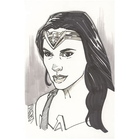 Wonder Woman Dc Comics Signed Original Drawing By Tom Hodges 11