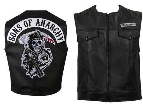 Xtreemleather Sons Of Anarchy Black Leather Vest Lists Pradux