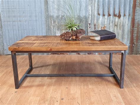 Industrial Reclaimed Style Coffee Table Solid Wood Coffee Etsy