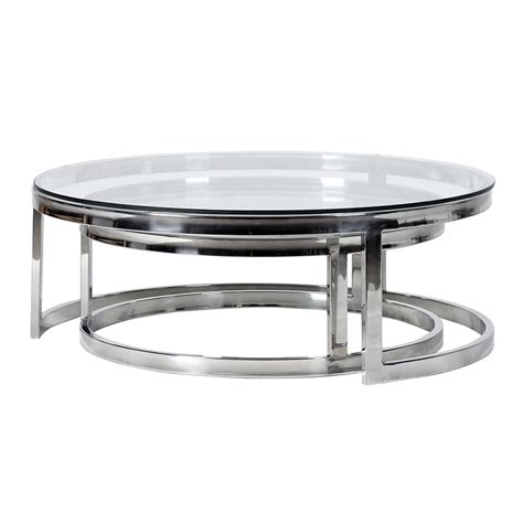 These glass round coffee table are offered in various shapes and sizes ranging from trendy to classic ones. Georgia Nest of 2 Round Coffee Tables | Tree Frog