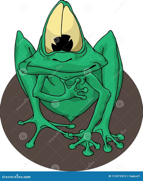 Green Frog With Big Eyes Stock Vector Illustration Of Graphic 113373573