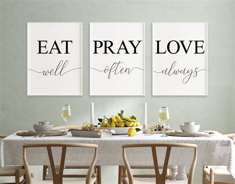 Eat Pray Love Wall Art Eat Well Pray Often Love Always Etsy España