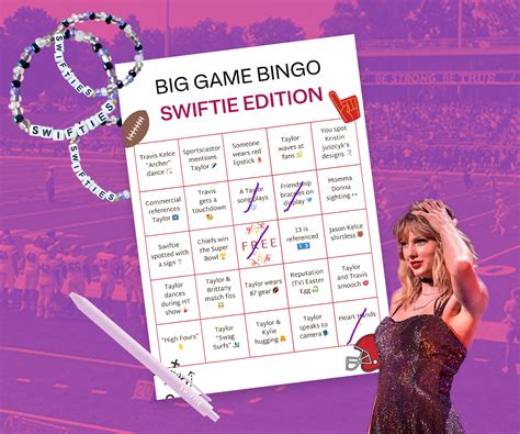 Swiftie Bingo For The Big Game