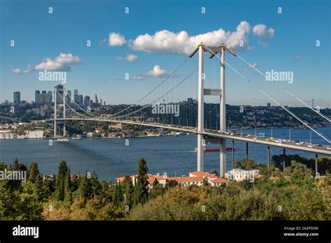 The July 15 Martyrs Bridge Bosphorus Bridge In Istanbul Turkey