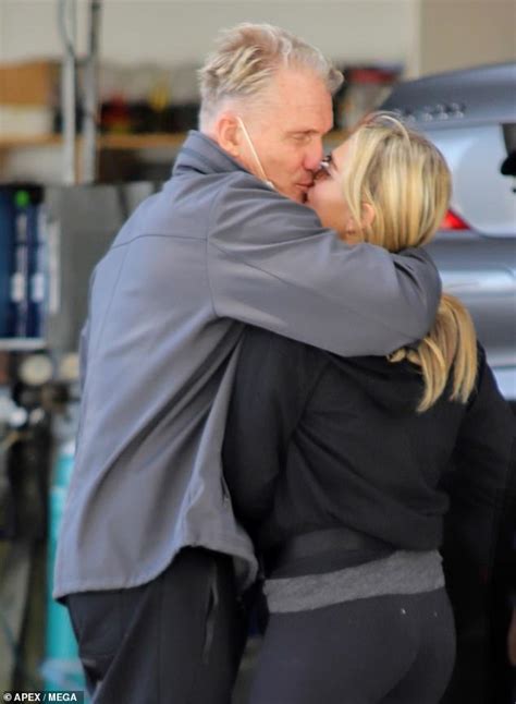 Dolph Lundgren 63 And Fiancee Emma Krokdal 24 Share A Kiss While