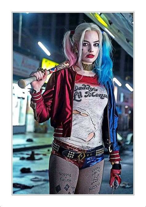 Harley Quinn 2 Suicide Squad Margot Robbie Poster Framed Wall Etsy