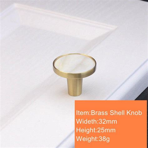 Minimalism Decorative Solid Brass Cabinet Knobs Handles White Shell