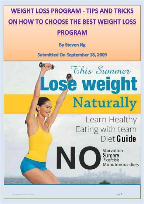 Weight Loss Program Tips And Tricks On How To Choose The Best Weight Loss Program By Ashley Moss