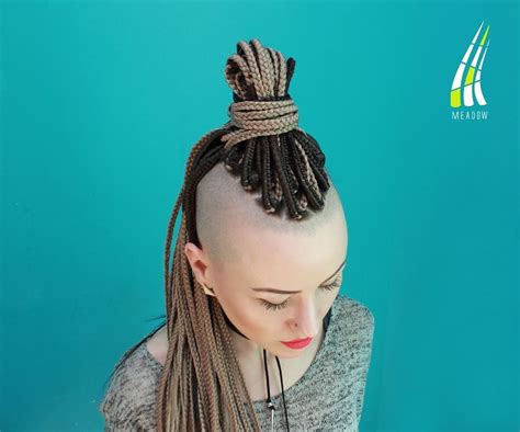 synthetic dreadlocks synthetic hair v bangs female mohawk skinhead reggae shaved sides