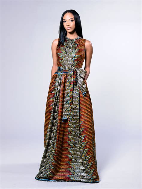 The Pauline Sleeveless Maxi Dress In Bronze Zuvaa African Party Dresses African Print Dresses