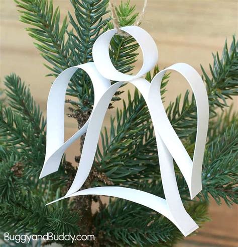 Paper Strip Angel Ornament Christmas Craft With Free Template Buggy