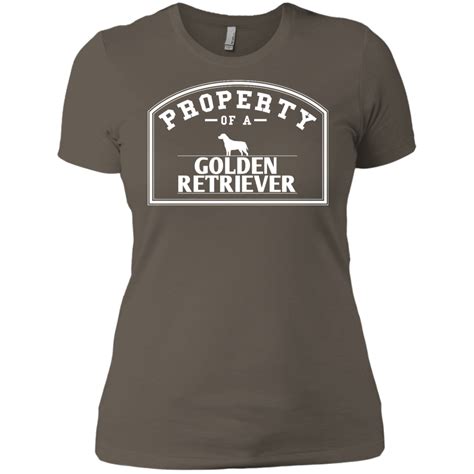 Golden Retrievers - Property Of A Golden Retrievers - Next Level Ladies' Boyfriend Tee ...