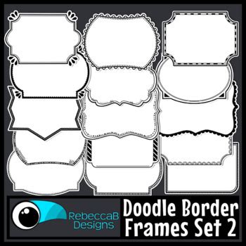 Doodle Border Frames Clip Art Set 2 By RebeccaB Designs TpT