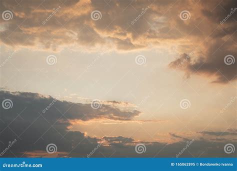 Abstract Dramatic Colorful Burning Sky With Clouds Frame Stock Image