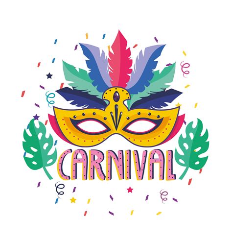 Carnival Poster With Feather And Mask 671941 Vector Art At Vecteezy
