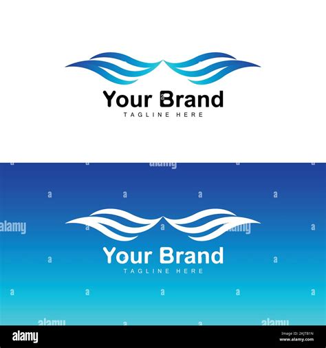 Ocean Wave Logo Water Wave Design Brand Design Vector Stock Vector