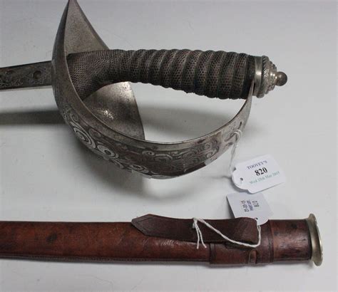 A 1912 Type Cavalry Officers Sword With Single Edged Blade Length