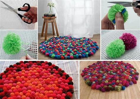 Pompon Diy Tapis Diy Diy Tapete Cool Art Projects Projects To Try
