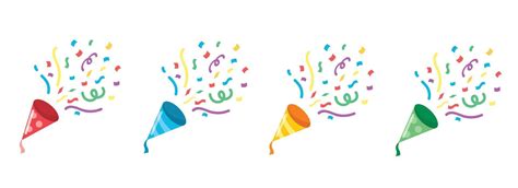 Set Of Party Icon Confetti Popper Illustration 13686425 Vector Art At