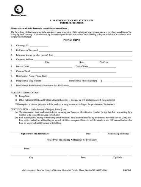 Mutual Of Omaha L4609 1 2012 2022 Fill And Sign Printable Template