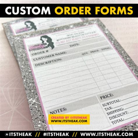 Order Forms Perfect For Taking Custom Orders For Your Business
