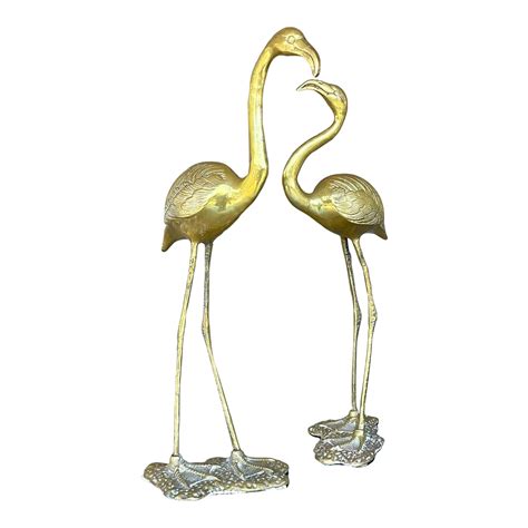 Vintage Coastal 1960s Brass Flamingos Set Of 2 Chairish