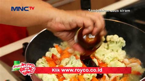 Tumis daging sapi dengan bawang bombay tumis pedas pare dan udang tumis bunga bawang dengan saus tiram. Royco Masak Apa Hari Ini? - Kembang Kol Saus Tiram (23/6) - YouTube