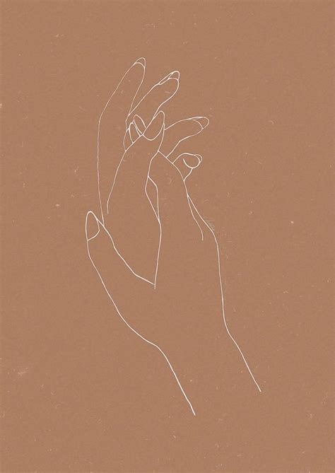 Aesthetic Face Line Art Wallpaper Beige - img-Abba