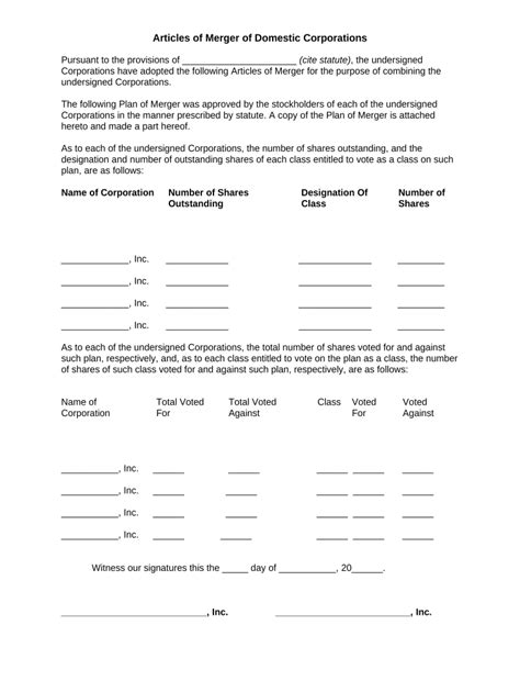 Domestic Corporations Form Fill Out And Sign Printable Pdf Template