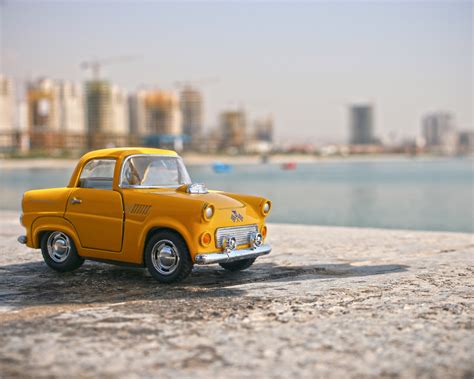 Small Yellow Car On The Beach Image Free Stock Photo Public Domain