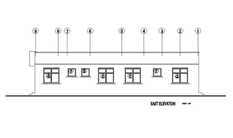 East Side Elevation Of 18x18m Residential Building Plan Is Given In