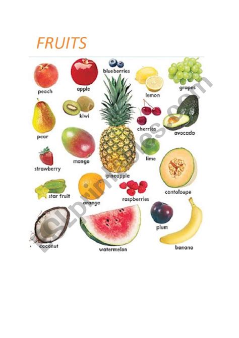 Favourite Fruits Esl Worksheet By Soguzar