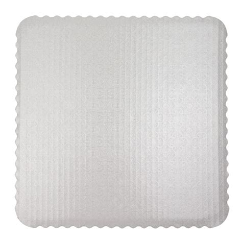 Ocreme White Scalloped Corrugated Square Cake Board 8 Pack Of 10