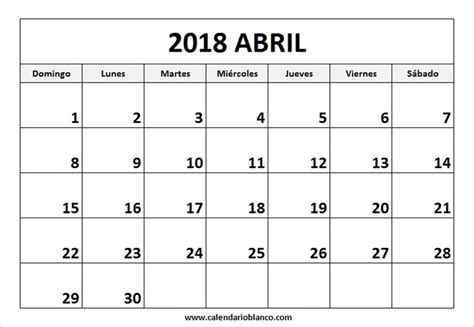Para Imprimir Calendario Abril 2018 Calendario Plantilla Calendario