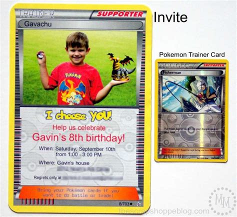 Pokémon Card Birthday Invitation The Scrap Shoppe With Pokemon