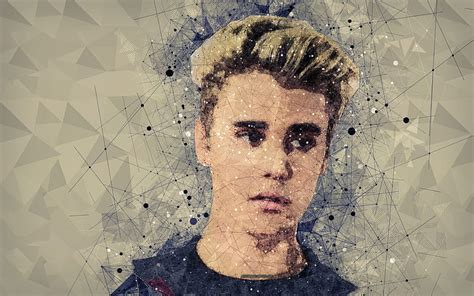 Justin Bieber Face Creative Portrait Geometric Art Canadian Singer