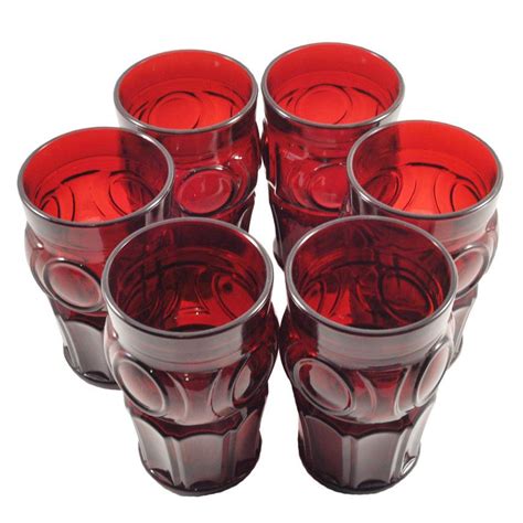 Vintage Fenton Ruby Red Glass Tumblers The Hour Shop