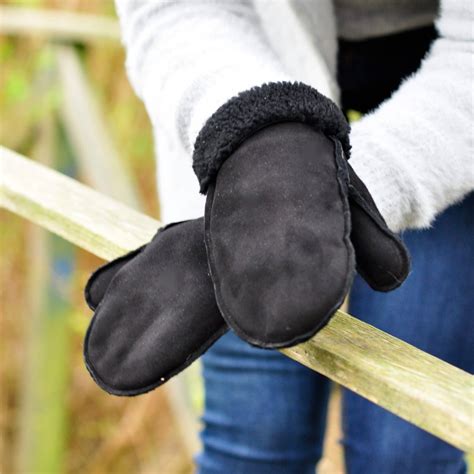 Ladies British Sheepskin Mittens Uk