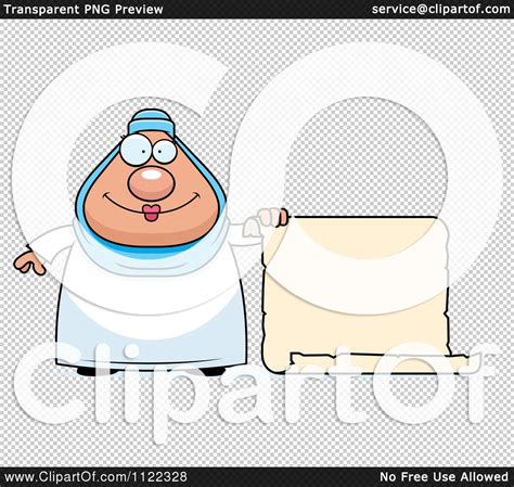 Cartoon Of A Chubby Muslim Woman With A Sign Royalty Free Vector