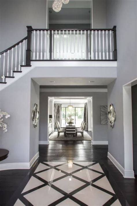 Gray Is A Great Choice For Virtually Any Room — And A Grand Foyer Is No