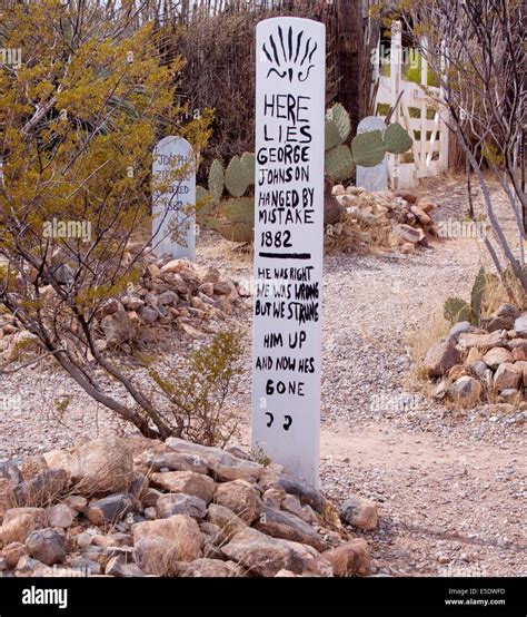 Graves At The Old Boot Hill Cemetery In Tombstone Arizona Stock Photo