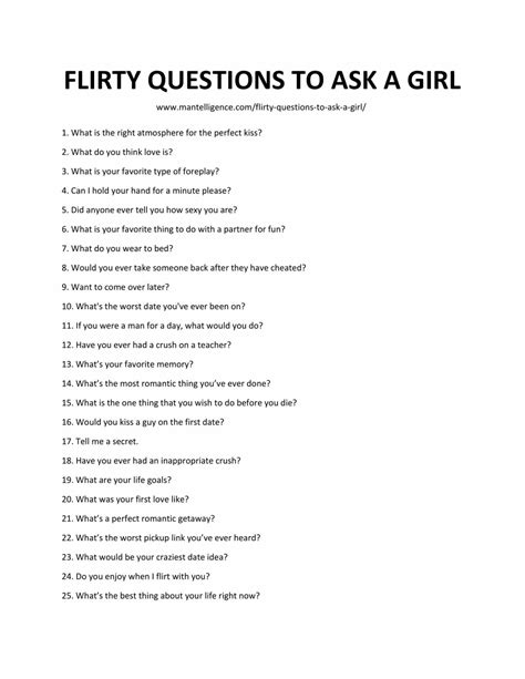 27 Flirty Questions To Ask A Girl - The only list you need. | Flirty questions, Fun questions to 