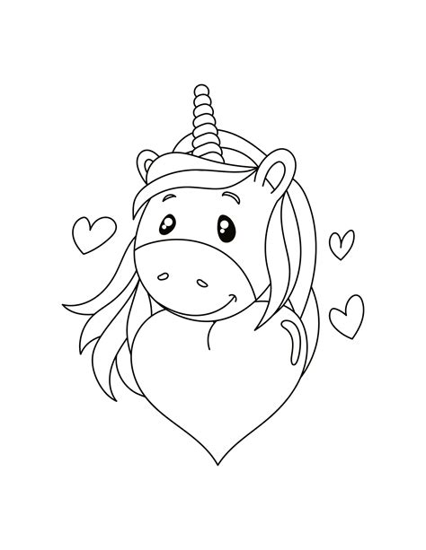 Unicorn Head Coloring Page