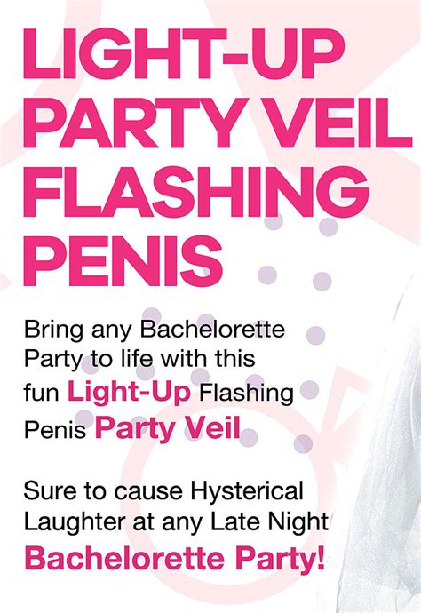 Bachelorette Party Veil Flashing Light Up Pecker