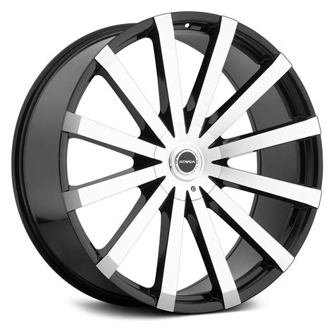 Strada® Gabbia Wheels Gloss Black With Machined Face Rims