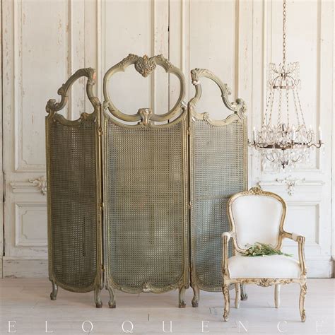 Stunning Eloquence Vintage Cane Dressing Room Divider In Green And